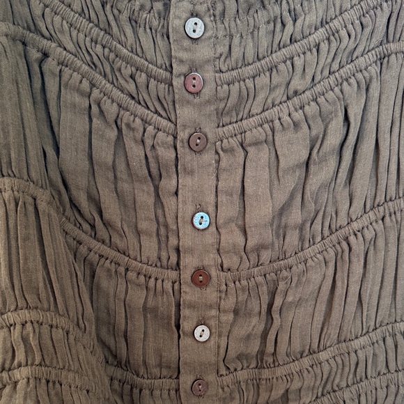 Brown Free People Ruffled Women's Crop Top - Picture 4 of 8